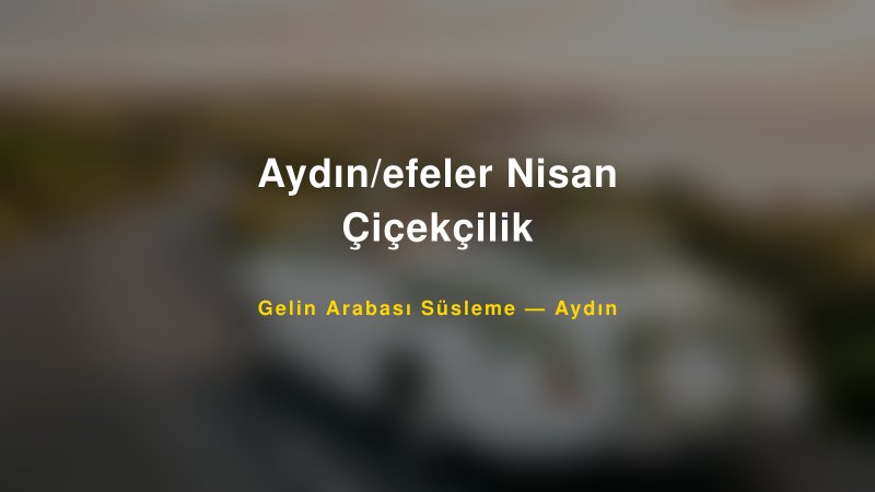 Aydın/efeler Nisan Çiçekçilik Aydın Gelin Arabası Süsleme