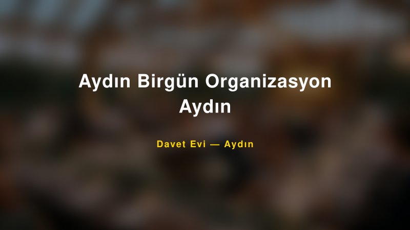 Aydın Birgün Organizasyon Aydın Nişan ve Davet Organizasyonu İpuçları